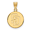14k Yellow Gold 5/8in Round San Diego Padres Pendant