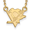 14k Yellow Gold Small Pittsburgh Penguins Pendant with 18in Chain