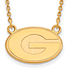 14kt Yellow Gold 1/2in University of Georgia G Pendant with 18in Chain