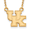 10kt Yellow Gold 1/2in University of Kentucky UK Pendant on 18in Chain