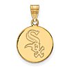 14kt Yellow Gold 5/8in Round Chicago White Sox Pendant