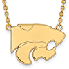 Kansas State University Wildcat Necklace 3/4in 14k Yellow Gold