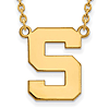 14k Yellow Gold 3/4in Michigan State University Block S Necklace