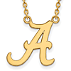 14kt Yellow Gold University of Alabama A Logo Pendant with 18in Chain