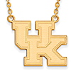 14k Yellow Gold University of Kentucky 3/4in UK Pendant on 18in Chain