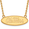 14k Yellow Gold University of Mississippi Oval Pendant with 18in Chain