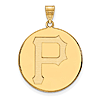 10k Yellow Gold 1in Pittsburgh Pirates P Disc Pendant