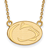 14kt Yellow Gold 1/2in Penn State University Pendant with 18in Chain