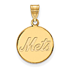 10kt Yellow Gold 5/8in New York Mets Disc Pendant