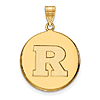10k Yellow Gold Rutgers University Round R Pendant 7/8in