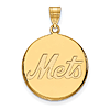 10kt Yellow Gold 3/4in New York Mets Disc Pendant