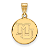 Marquette University Disc Pendant 5/8in 10k Yellow Gold