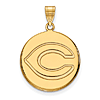 14k Yellow Gold 3/4in Round Cincinnati Reds Pendant