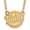 10k Yellow Gold 1/2in Minnesota Twins Baseball Pendant on 18in Chain