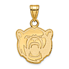 14k Yellow Gold 1/2in Baylor University Bear Head Pendant