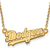 10k Yellow Gold 3/8in Dodgers Pendant on 18in Chain