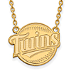 10k Yellow Gold Minnesota Twins Pendant on 18in Chain