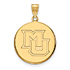 Marquette University Disc Pendant 3/4in 14k Yellow Gold