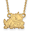 10kt Yellow Gold 1/2in TCU Horned Frog Pendant with 18in Chain