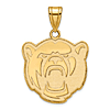 10k Yellow Gold 3/4in Baylor University Bear Head Pendant