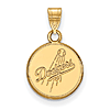 10k Yellow Gold 1/2in Los Angeles Dodgers Round Pendant