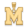14k Yellow Gold University of Memphis M Pendant 5/8in