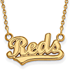14k Yellow Gold Cincinnati Reds Script Pendant on 18in Chain
