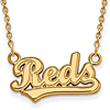 10k Yellow Gold Cincinnati Reds Script Pendant on 18in Chain