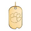 10kt Yellow Gold Clemson University Small Dog Tag