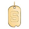 10kt Yellow Gold Michigan State University Small Dog Tag