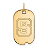 14k Yellow Gold North Carolina State University Small Dog Tag