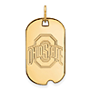10kt Yellow Gold Ohio State University Small Dog Tag