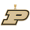 Gold-plated Sterling Silver Purdue University P Pendant Enamel 1in