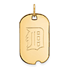 10kt Yellow Gold Detroit Tigers Small Dog Tag