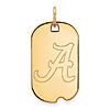 14kt Yellow Gold University of Alabama Small Dog Tag