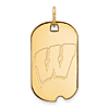 14kt Yellow Gold University of Wisconsin Small Dog Tag