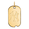 14kt Yellow Gold New York Yankees Small Dog Tag