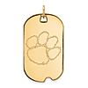 10kt Yellow Gold 1 1/2in Clemson University Dog Tag