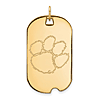14kt Yellow Gold 1 1/2in Clemson University Dog Tag