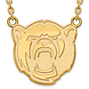 10k Yellow Gold Baylor University Bear Head Pendant with 18in Chain