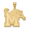 10k Yellow Gold University of Memphis Tigers Logo Pendant 1in