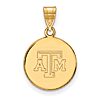 10kt Yellow Gold 5/8in Texas A&M University Disc Pendant