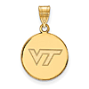 14k Yellow Gold Virginia Tech Round Pendant 5/8in