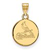 10kt Yellow Gold 1/2in St. Louis Cardinals Disc Pendant