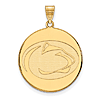 14kt Yellow Gold 1in Penn State University Round Pendant