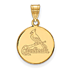 14kt Yellow Gold 5/8in St. Louis Cardinals Disc Pendant