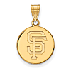 14kt Yellow Gold 5/8in San Francisco Giants Disc Pendant