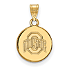 10kt Yellow Gold 1/2in Ohio State University Logo Disc Pendant