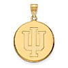 10kt Yellow Gold 3/4in Indiana University Logo Disc Pendant