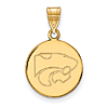 Kansas State University Disc Pendant 5/8in 14k Yellow Gold